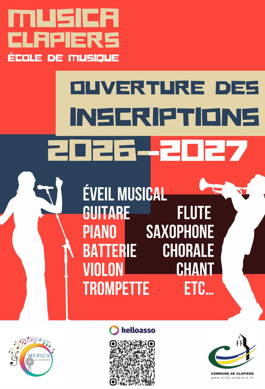 Inscription MusicaClapiers 2026-2027
