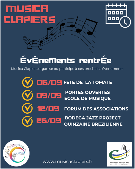 Evènements rentrée Musica Clapiers